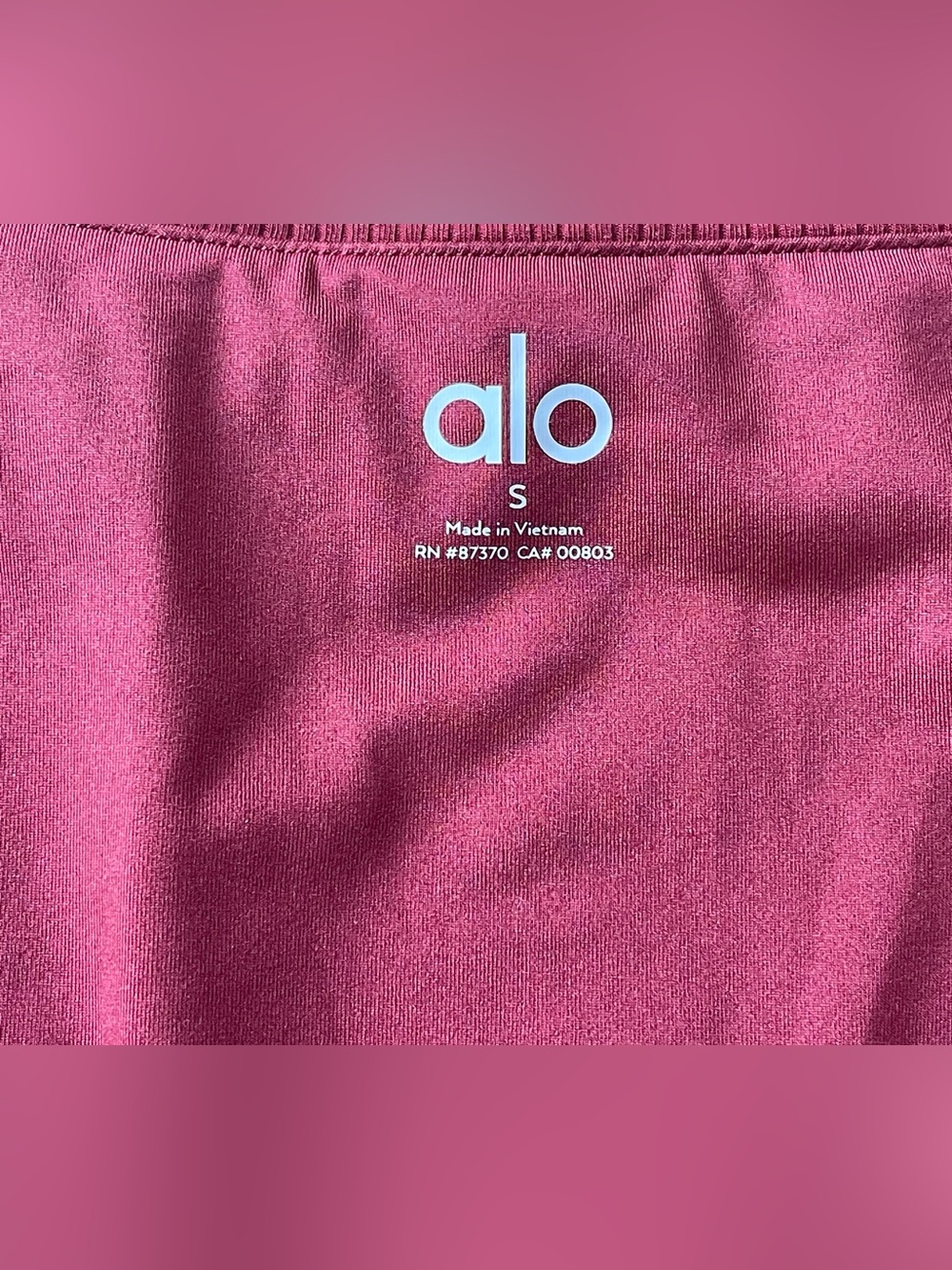 Alo Yoga Ribbed Button Front Cropped Athletic Top Bra Burgundy Wine Red Size S - Picture 3 of 10